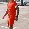 Maryia Mens Workout Muscle Running Quick Dry Sweatsuit 2 Piece Outfits 2021 Summer Tops and Shorts Tracksuit view 3