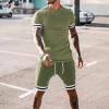 Maryia Mens Workout Muscle Running Quick Dry Sweatsuit 2 Piece Outfits 2021 Summer Tops and Shorts Tracksuit view 2