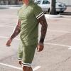 Maryia Mens Workout Muscle Running Quick Dry Sweatsuit 2 Piece Outfits 2021 Summer Tops and Shorts Tracksuit view 4