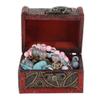 Yosoo Vintage Small Jewelry Boxes, Handmade Wooden Treasure Chest Mini Box with Lock, Gift view 2