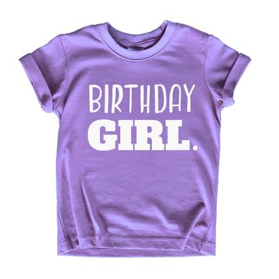 Birthday Girl Shirt Girls Birthday tee Outfit Toddler Baby 1st 2nd 3rd 4th 5th 6th 7th (White on Purple, 10-12 Years)