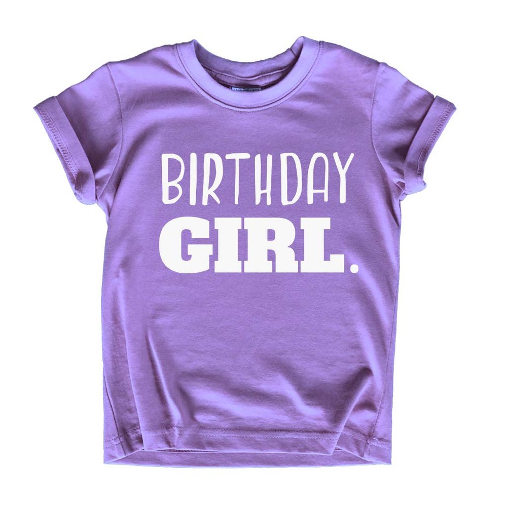 Birthday Girl Shirt Girls Birthday tee Outfit Toddler Baby 1st 2nd 3rd 4th 5th 6th 7th (White on Purple, 10-12 Years)
