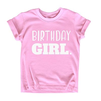 Birthday Girl Shirt Girls Birthday tee Outfit Toddler Baby 1st 2nd 3rd 4th 5th 6th 7th (White on Pink, 10-12 Years)