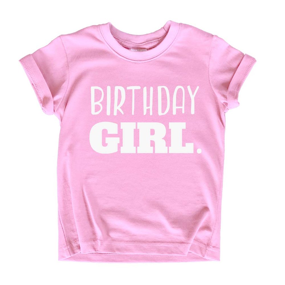 Birthday Girl Shirt Girls Birthday tee Outfit Toddler Baby 1st 2nd 3rd 4th 5th 6th 7th (White on Pink, 10-12 Years)