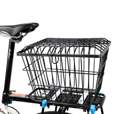 JTYX Bicycle Bike Basket Rear Folding Rear Wire Bike Basket Mesh Fold Up Rear Hanging Bike Basket Bicycle Cargo Rack for StudentMountaining black Large