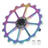 VGEBY 18T Rear Roller, Rear Derailleur Pulley Derailleur Pulley Wheels(Bright Color) Riding view 1