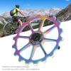 VGEBY 18T Rear Roller, Rear Derailleur Pulley Derailleur Pulley Wheels(Bright Color) Riding view 4