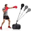 Goplus Punching Bag with Stand for Adults, Freestanding Reflex Speed Bags with 55-62.5 Adjustable Height, Boxing Equipment with Gloves for Home Gym Workout MMA Training, Fitness (Black) view 1