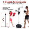 Goplus Punching Bag with Stand for Adults, Freestanding Reflex Speed Bags with 55-62.5 Adjustable Height, Boxing Equipment with Gloves for Home Gym Workout MMA Training, Fitness (Black) view 3