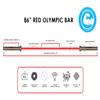 Chong 1500lb-86Inch Olympic Super Curl Bar, Weighted Fitness Strength Training E-Z Barbell, Home Gym Equipment view 3