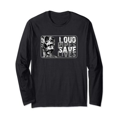 Loud Pipes Save Lives Biker - Motorcycle Riders with Skull Long Sleeve T-Shirt