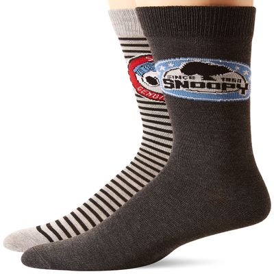 Peanuts Men's Snoopy 2 Pack Crew Socks