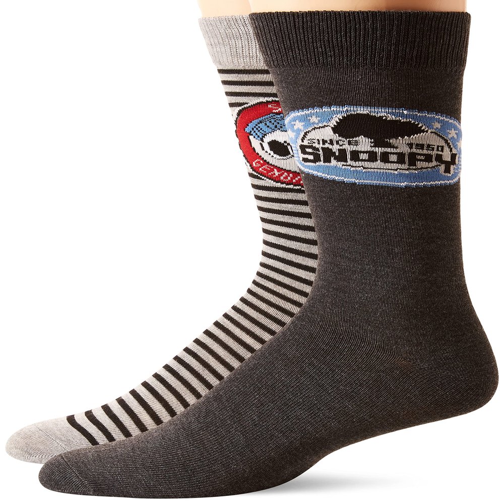 Peanuts Men's Snoopy 2 Pack Crew Socks