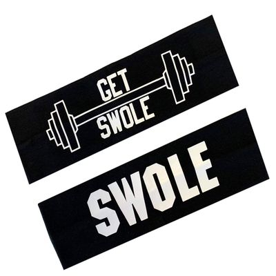 2 Pack Bodybuilding Swole and GET Swole Cotton Stretch Athletic Headbands