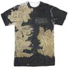 Game of Thrones Westeros Map Unisex Adult Front Only Sublimated T Shirt,Multi, Medium view 1