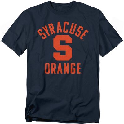 Syracuse University Official Syracuse Logo Distressed Unisex Adult T-Shirt, Navy, Small