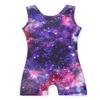 HOZIY Girls Gymnastics Clothes Size 6-7 6/7 Leotards With Shorts for Girls Kids Purple Galaxy Pink Sparkly view 1