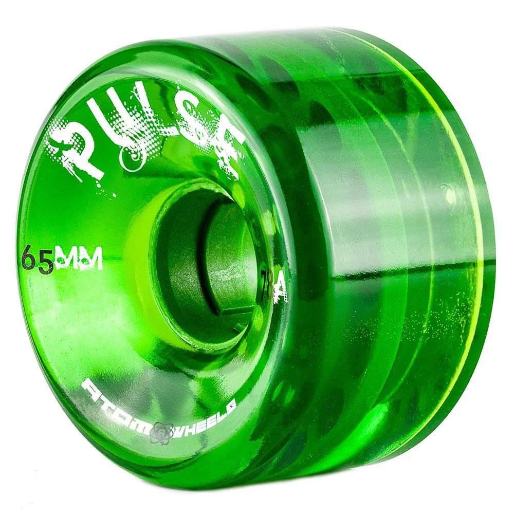 Atom Skates Quad Roller Wheels/Outdoor/Hardness 78A / 65x37 Green Pulse / 4 Wheels / 1 Pack