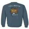 0252. Tiger Graphic Traditional Japanese Tattoo Till Death Society Men's Crewneck Sweatshirt (Indigo Blue Small) view 2
