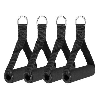 4 Pack Single-Grip Handles Exercise Tubing Handles for Strength Training with D-Ring Clips for Bands