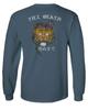 0252. Tiger Graphic Traditional Japanese Tattoo Till Death Society Men's Long Sleeve t Shirt (Indigo Blue X-Large) view 2