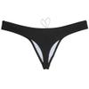 JAXFSTK Men's Swim Briefs Sexy Bikini Swimsuit Thong Drawstring Swimwear Solid Shiny Swimming Black L view 2