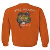 0252. Tiger Graphic Traditional Japanese Tattoo Till Death Society Men's Crewneck Sweatshirt (Orange Medium) view 2