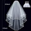 umbresen Bridal Veil Wedding Veils Women's Off White Tulle Short Veils Ribbon Edge With Comb for Brides Bachelorette Hen Party Costume (Off White) view 2