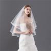 umbresen Bridal Veil Wedding Veils Women's Off White Tulle Short Veils Ribbon Edge With Comb for Brides Bachelorette Hen Party Costume (Off White) view 4