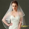 umbresen Bridal Veil Wedding Veils Women's White Tulle Short Veils Ribbon Edge With Comb for Brides Bachelorette Hen Party Costume (White) view 4