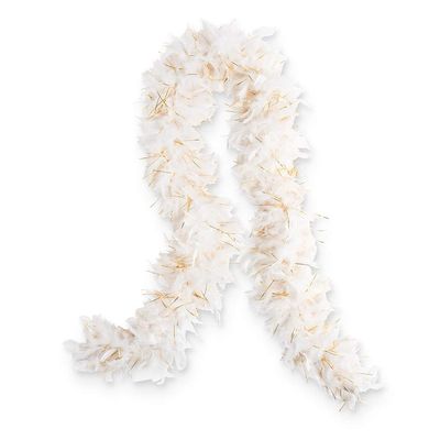 WEDDINGSTAR Sparkly Bachelorette Feather Boa - White