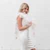 WEDDINGSTAR Sparkly Bachelorette Feather Boa - White view 2