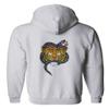 0252. Tiger Graphic Traditional Japanese Tattoo Till Death Society Hoodie (White, Large) view 2