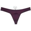 JAXFSTK Men's Swim Briefs Sexy Bikini Swimsuit Thong Drawstring Swimwear Solid Shiny Swimming Purple L view 1