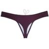 JAXFSTK Men's Swim Briefs Sexy Bikini Swimsuit Thong Drawstring Swimwear Solid Shiny Swimming Purple L view 3