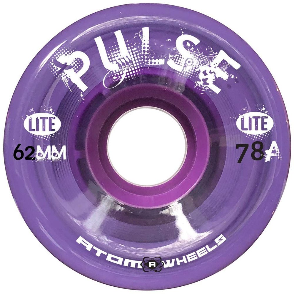 Atom Skates Quad Roller Wheels/Outdoor/Hardness 78A / 62x33 Purple Pulse Lite / 8 Wheels / 2 Packs