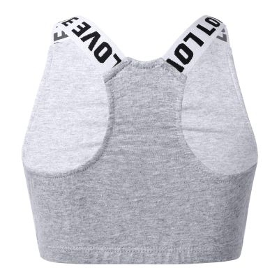 Moily Big Girls Racer Back Padded Sports Bra Gymnastics/Dance.Yoga Athletic Crop Top 2 Pack Underwear V Neck Flecking Gray 8-10