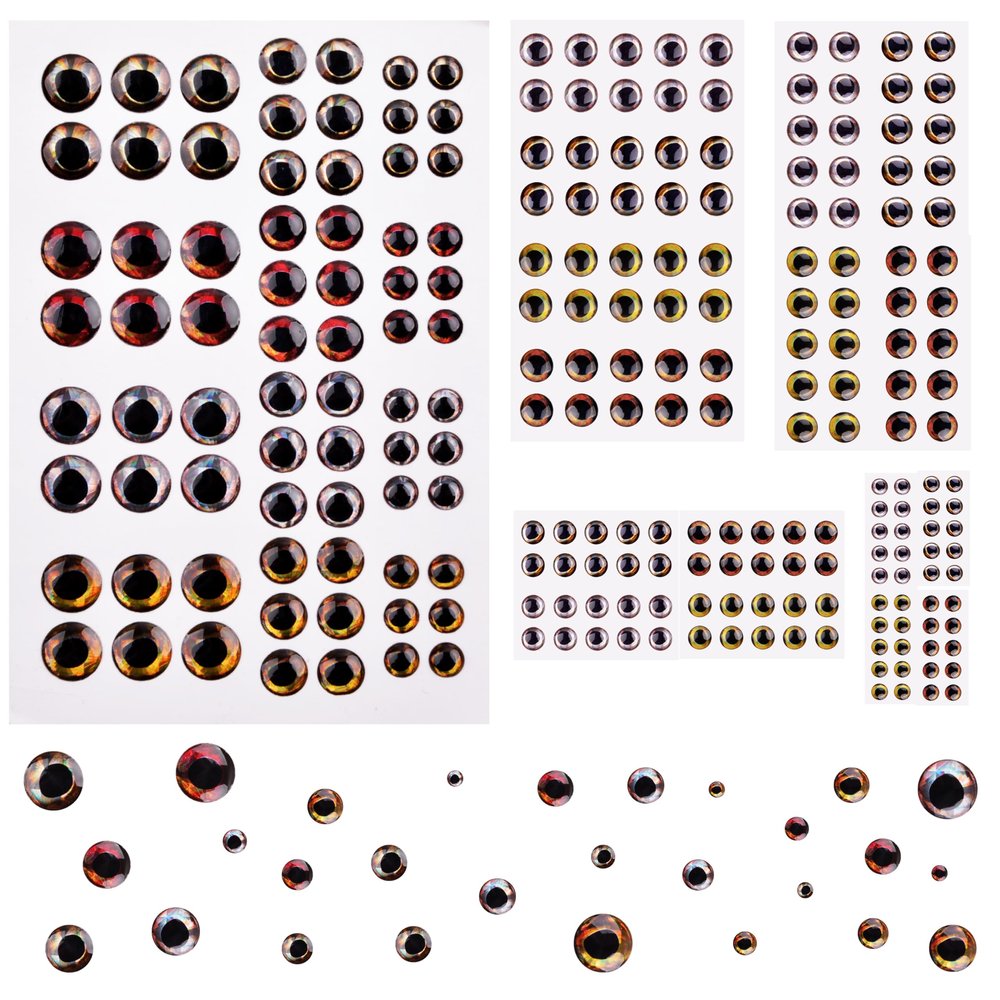 Fishing Lure Eyes 3D/4D/5D Fish Eyes Realistic Artificial Fly Tying Eyes for Making Fishing Bait Lures Crafts DIY Materials Tool