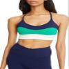 Bandier SJ-SJB10026-THE Bryn Strappy Bra-Navy/Camp Green/Cream-M view 1