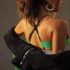 Bandier SJ-SJB10026-THE Bryn Strappy Bra-Navy/Camp Green/Cream-M view 3