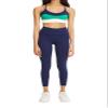 Bandier SJ-SJB10026-THE Bryn Strappy Bra-Navy/Camp Green/Cream-M view 4