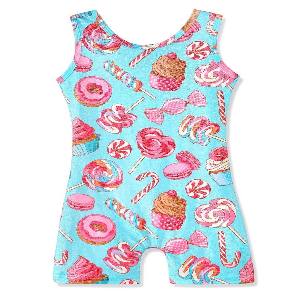 HOZIY Gymnastics Leotards for Toddler Girls 2-3t 2t 3t-4t Blue Aqua Light Green Cupcake Sweet Candy Donut Sparkles