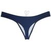 JAXFSTK Men's Swim Briefs Sexy Bikini Swimsuit Thong Drawstring Swimwear Solid Shiny Swimming Navy Blue L view 3