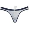 JAXFSTK Men's Swim Briefs Sexy Bikini Swimsuit Thong Drawstring Swimwear Solid Shiny Swimming Navy Blue L view 4