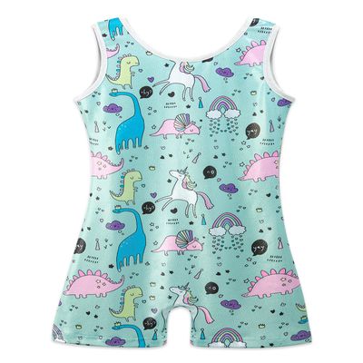 HOZIY Baby Leotards for Toddler Girls Gymnastics Dinosaur Unicorn 1-2t 12-24 Months 12-18 Months Toddlers Biketards Aqua Blue