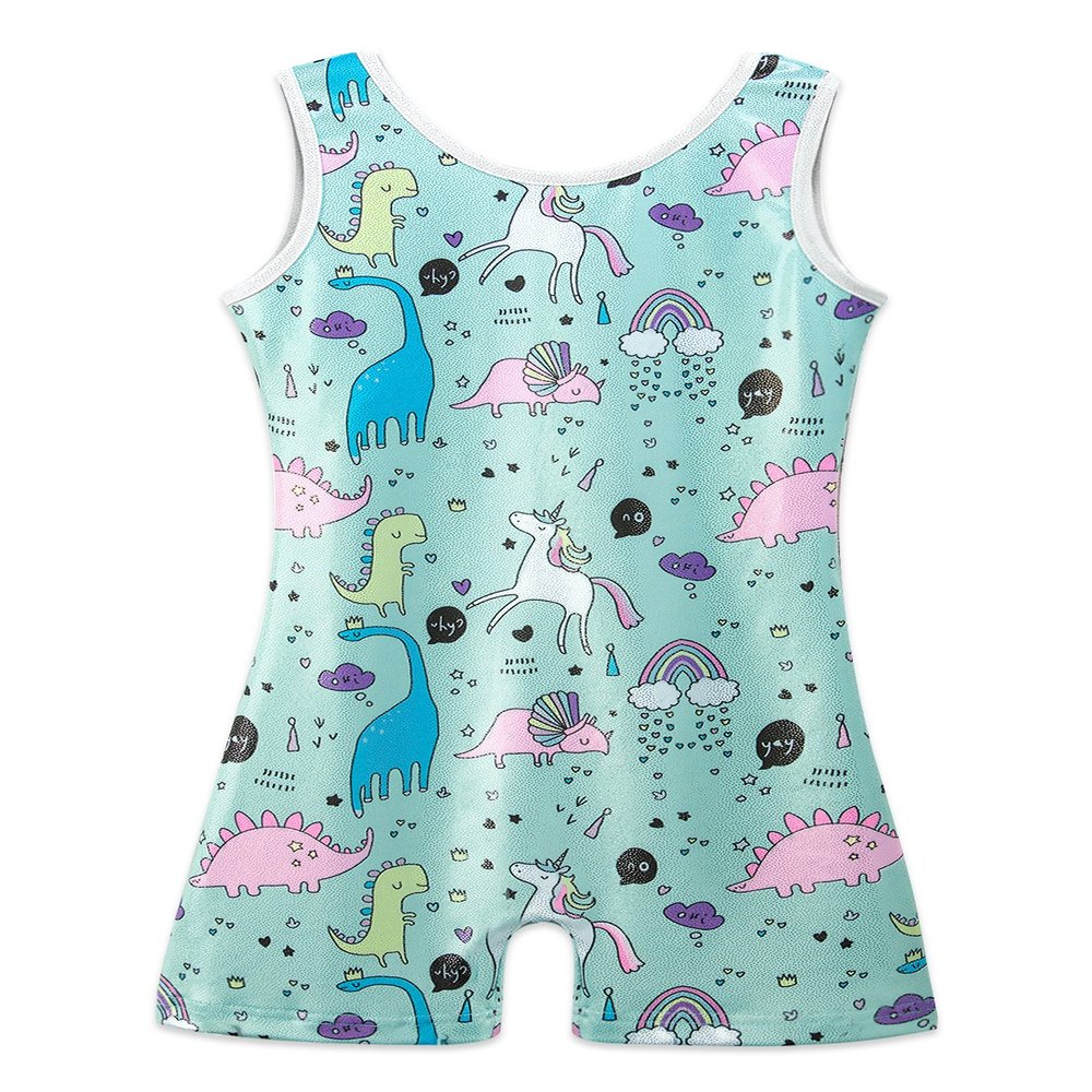 HOZIY Baby Leotards for Toddler Girls Gymnastics Dinosaur Unicorn 1-2t 12-24 Months 12-18 Months Toddlers Biketards Aqua Blue