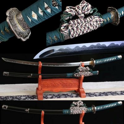 GLW Sword Damascus Folded Steel Tachi Japanese Samurai Sword Katana Full Tang Razor Sharp