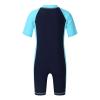 Freebily Kids Boys One Piece Rash Guard Wetsuit Short Sleeves Zippered Surfing Jumpsuit Navy Blue&Sky Blue 5-6 view 2