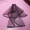 umbresen Bridal Veil Wedding Veils Women's Black Tulle Short Veils Ribbon Edge With Comb for Brides Bachelorette Hen Party Halloween Costume Decorations(Black) view 4