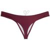 JAXFSTK Men's Swim Briefs Sexy Bikini Swimsuit Thong Drawstring Swimwear Solid Shiny Swimming Wine Red L view 3
